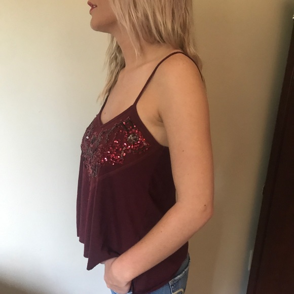 Hollister Red Sequin Tank Top size XS - Picture 2 of 7